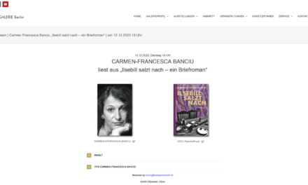CARMEN-FRANCESCA BANCIU liest aus „Ilsebill salzt nach – ein Briefroman“